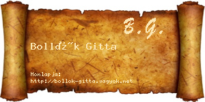 Bollók Gitta névjegykártya